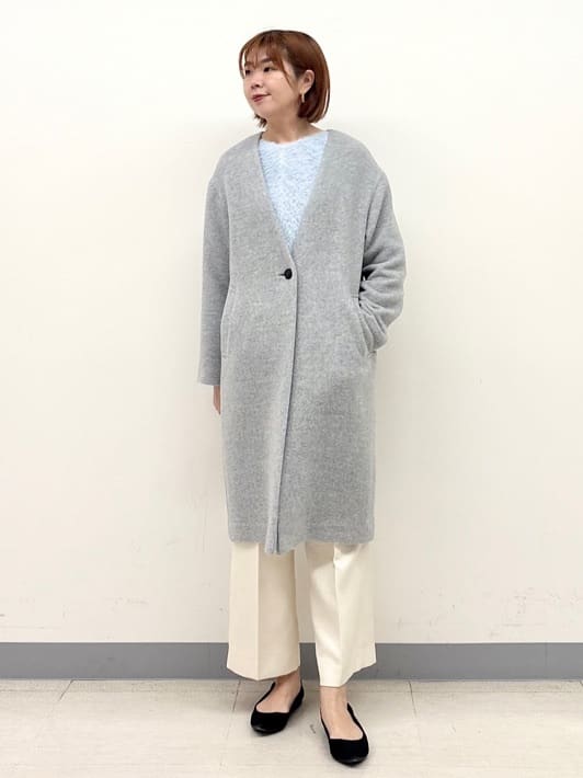 まいこさんの「INDIVI｜【軽量／ウール混】ライトフォルム ロングコート」を使ったコーディネート