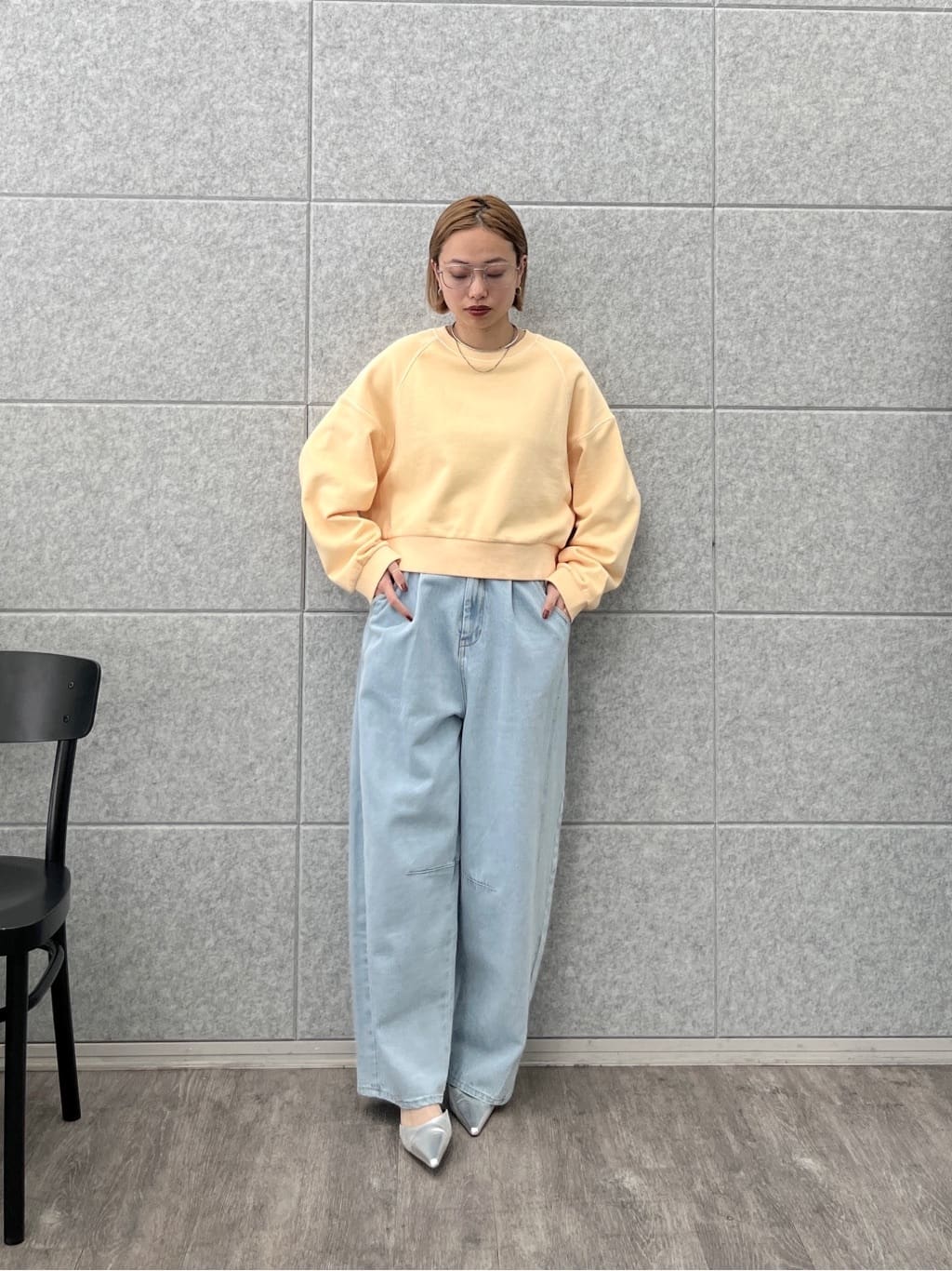Harukaさんの「INDIVI｜ワイドスリーブカラースウェット」を使ったコーディネート