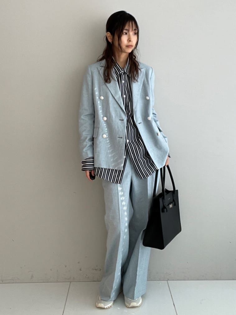 misaさんの「DRESSTERIOR｜【セットアップ可】リネンブレンドダブルブレストジャケット」を使ったコーディネート