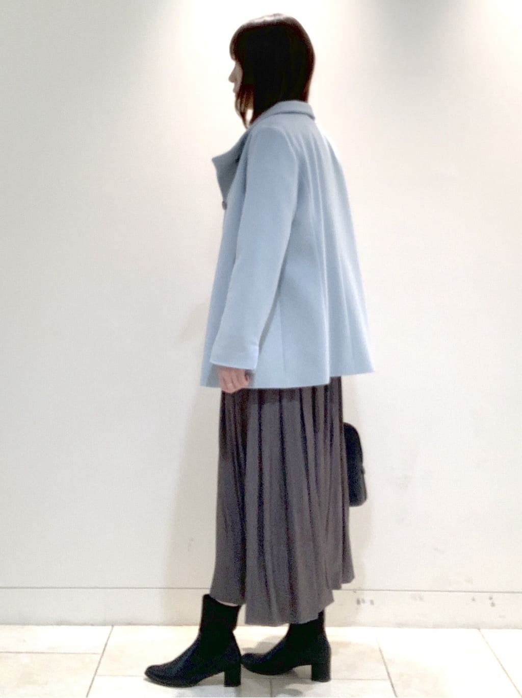 ヤマグチさんの「Reflect｜【SS-4Lサイズ／衿が顔に当たらない◎】スタンドネックミドルコート」を使ったコーディネート