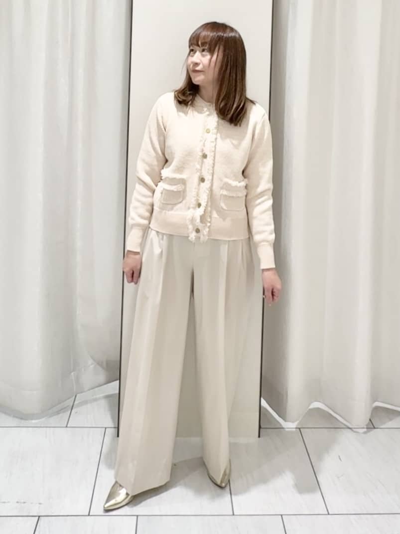 ʏᴜᴋɪᴋᴏさんの「UNTITLED｜【洗える/ウエスト後ろゴム】ウール混　タックワイドパンツ」を使ったコーディネート
