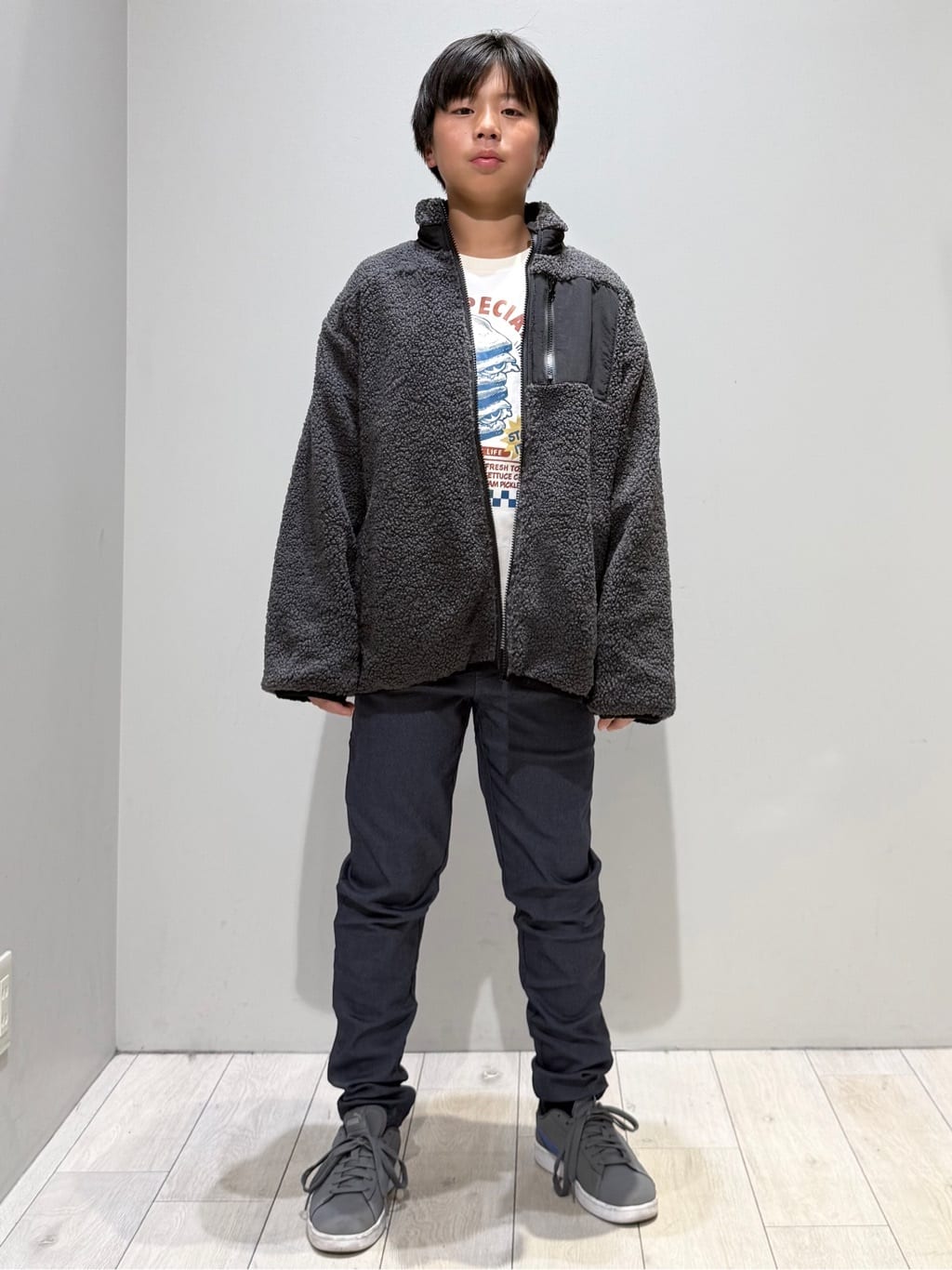 kuboさんの「THE SHOP TK｜【110－160】ボアリバーシブブルゾン/洗濯機OK」を使ったコーディネート