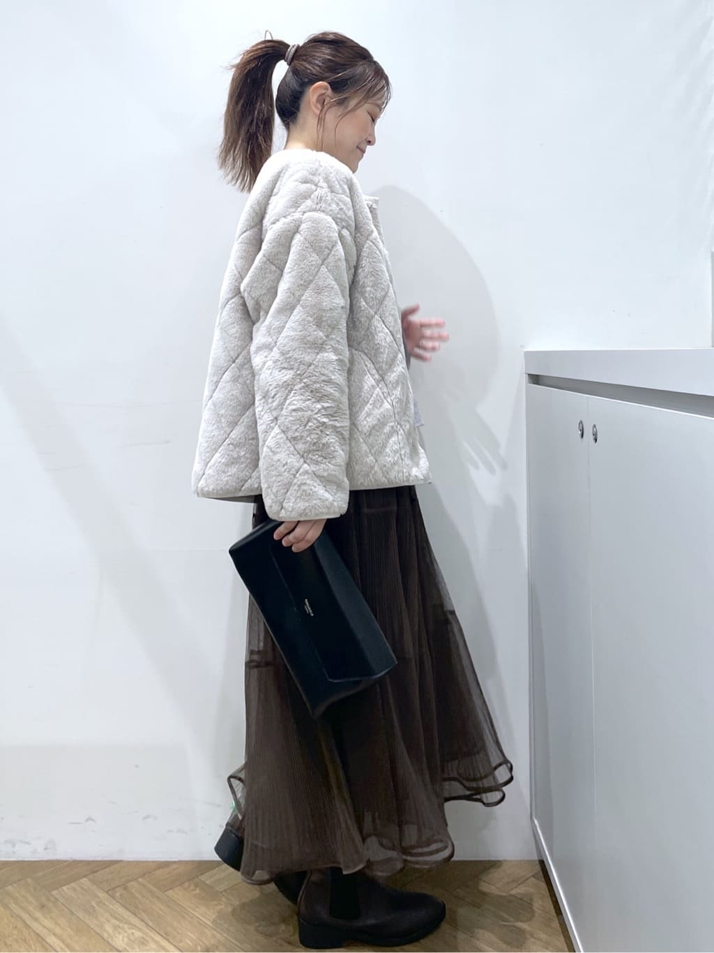 Junさんの「index｜モックネックボクシーラメニット【洗濯機OK】《7col》」を使ったコーディネート