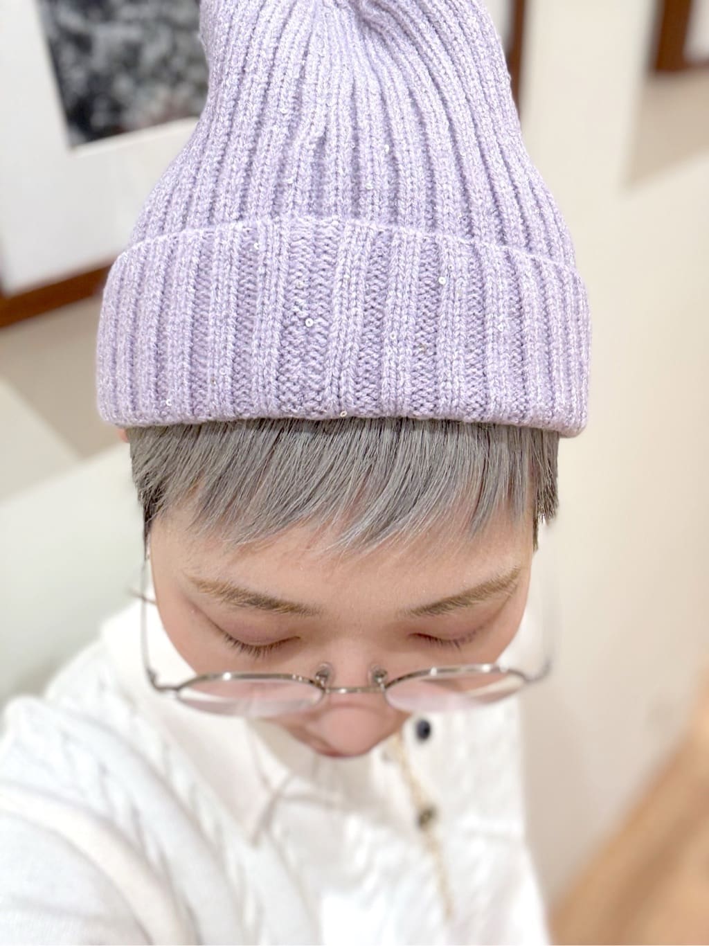 Ayumiさんの「SHOO･LA･RUE｜【S-LL】配色ボタンがポイント 襟付きケーブルニット」を使ったコーディネート