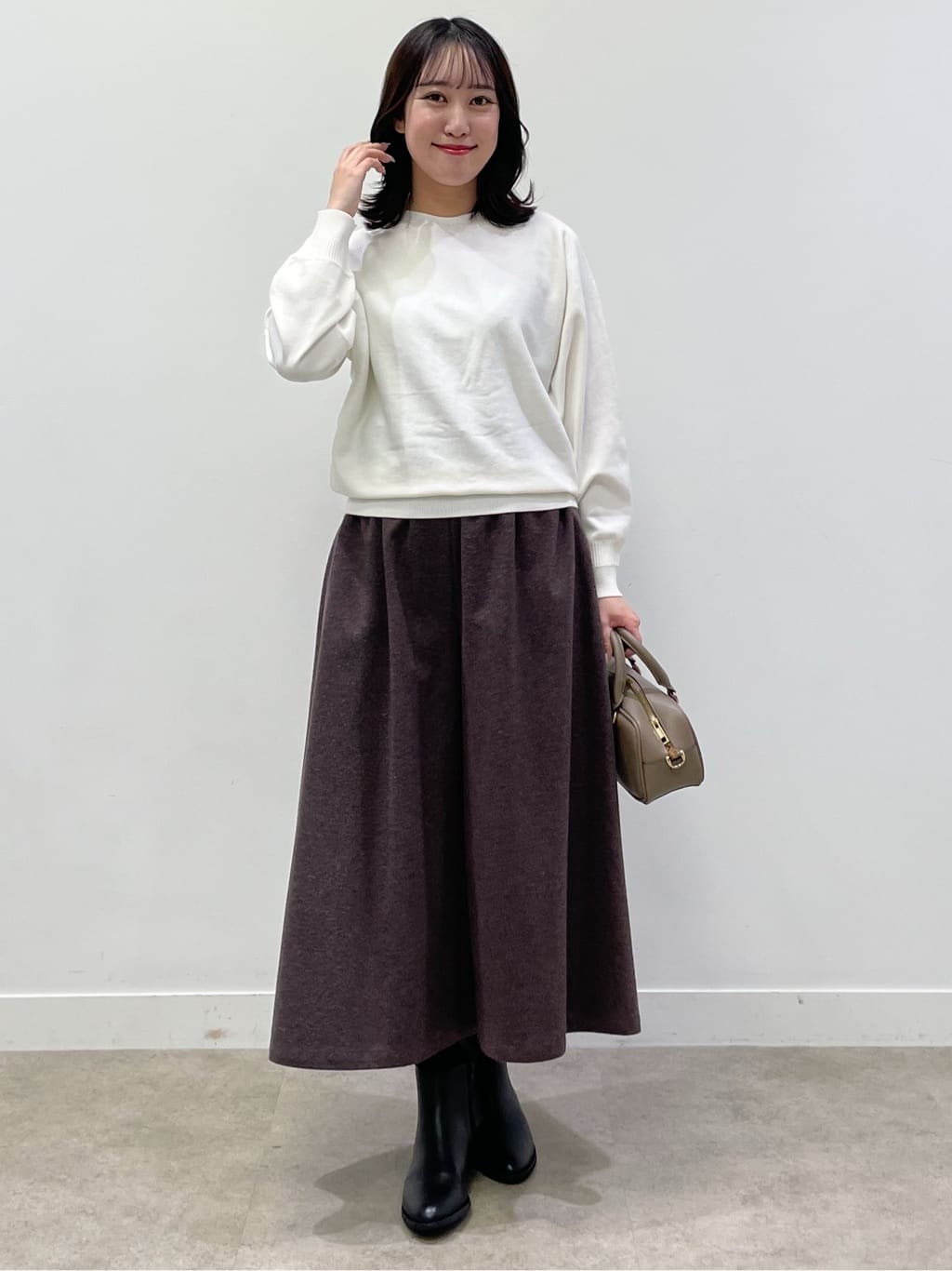 yukariさんの「Dessin｜【洗える】ウールブレンド後ろボタンニット」を使ったコーディネート