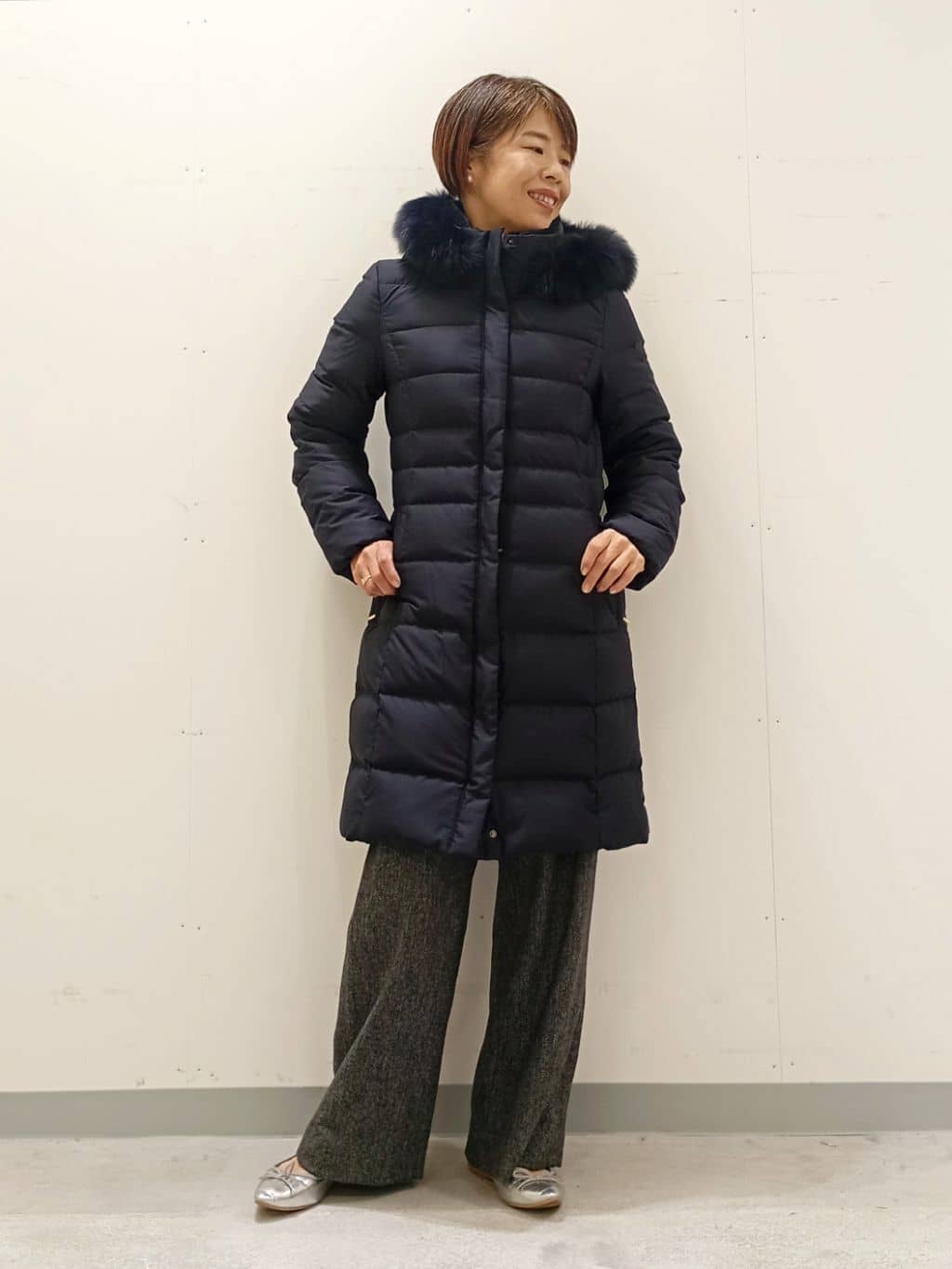 Kさんの「INDIVI｜【名品／撥水／抗菌防臭】ロング丈リサイクルダウンコート」を使ったコーディネート