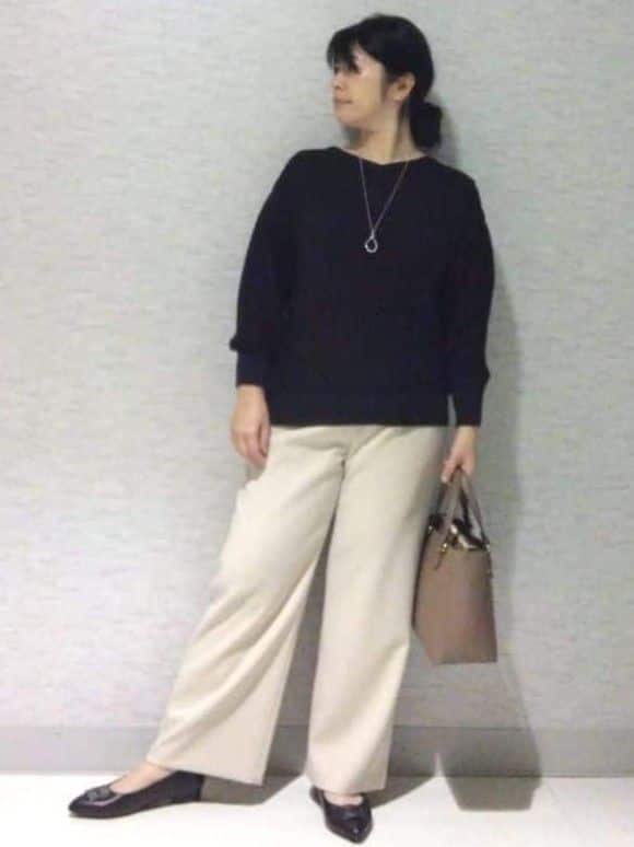 sakoさんの「Reflect｜【パンツ合わせにぴったり◎】ゆったりオフボディニット」を使ったコーディネート