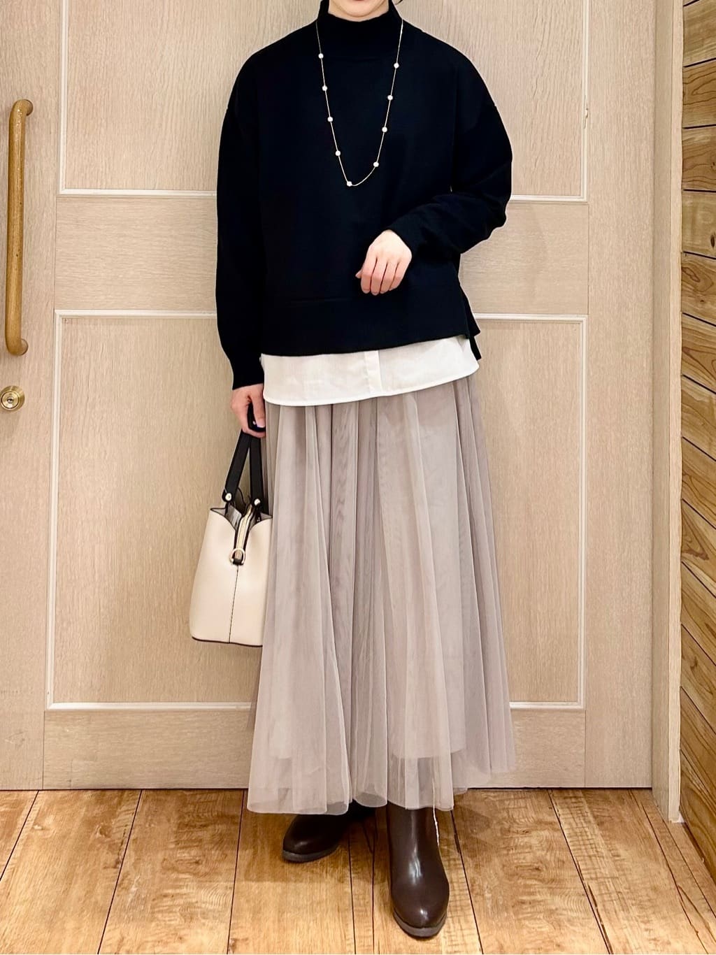 ちぐささんの「SHOO･LA･RUE｜【セレモニー】とばしパヴェネックレス」を使ったコーディネート