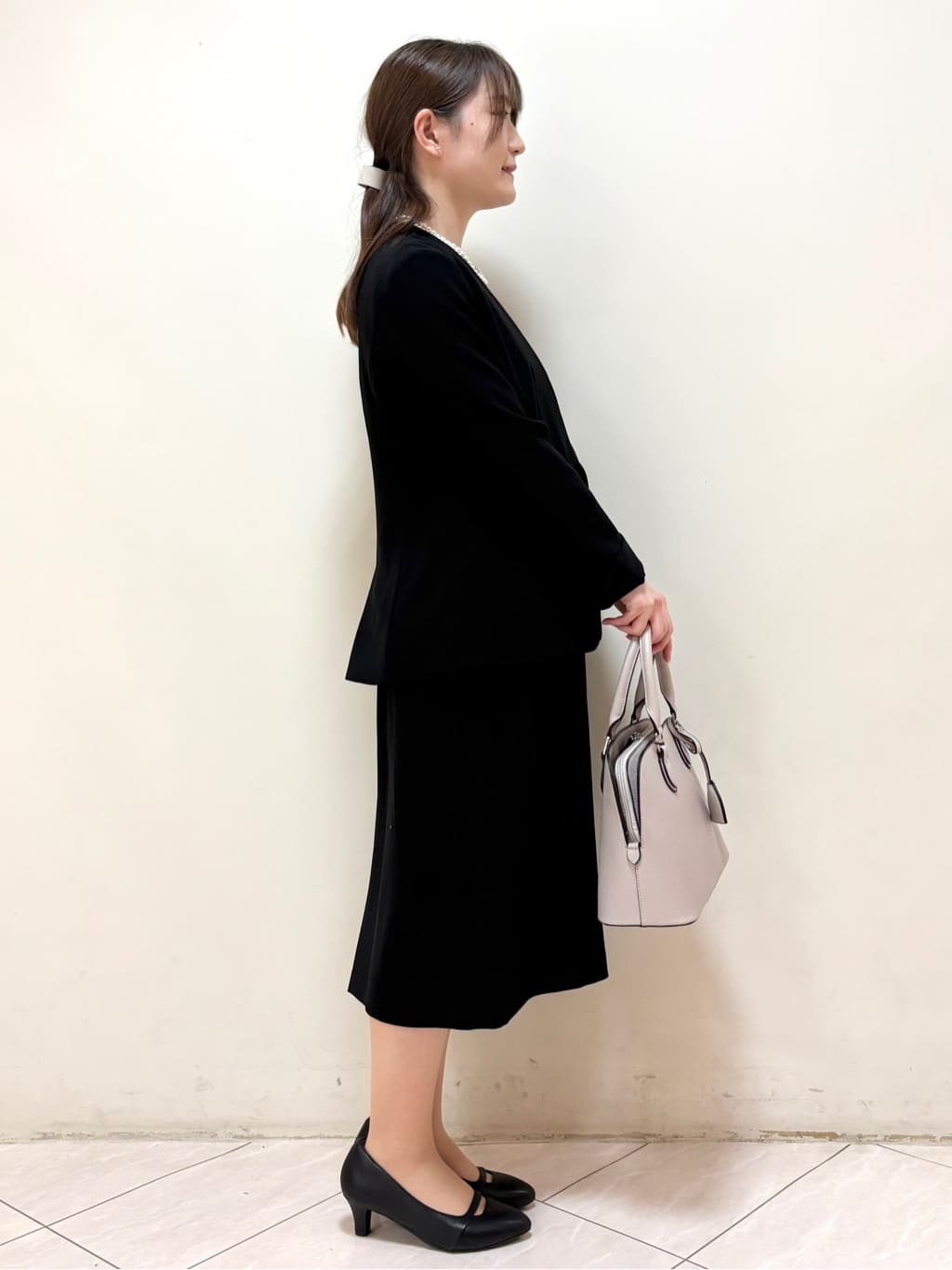 mikiさんの「Reflect｜【SS-4Lサイズ／通勤／セットアップ可】ノーカラージャケット」を使ったコーディネート