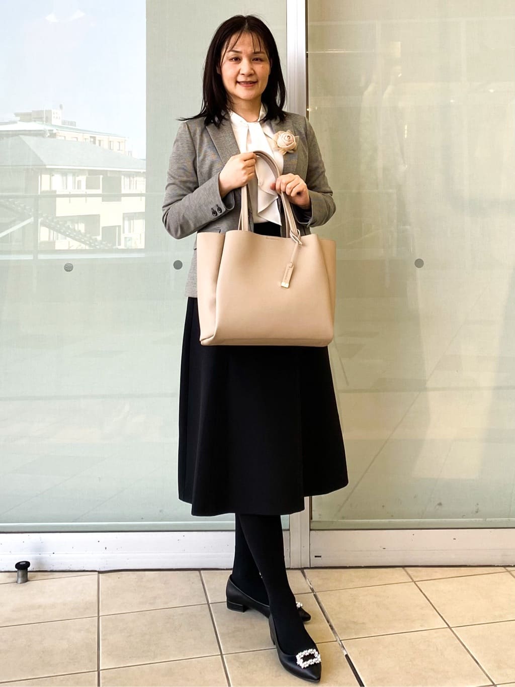 Jeanさんの「OPAQUE.CLIP｜《5色展開／XS-LLサイズ》ストレッチテーラードジャケット／セットアップ対応【イージーアイロン】」を使ったコーディネート