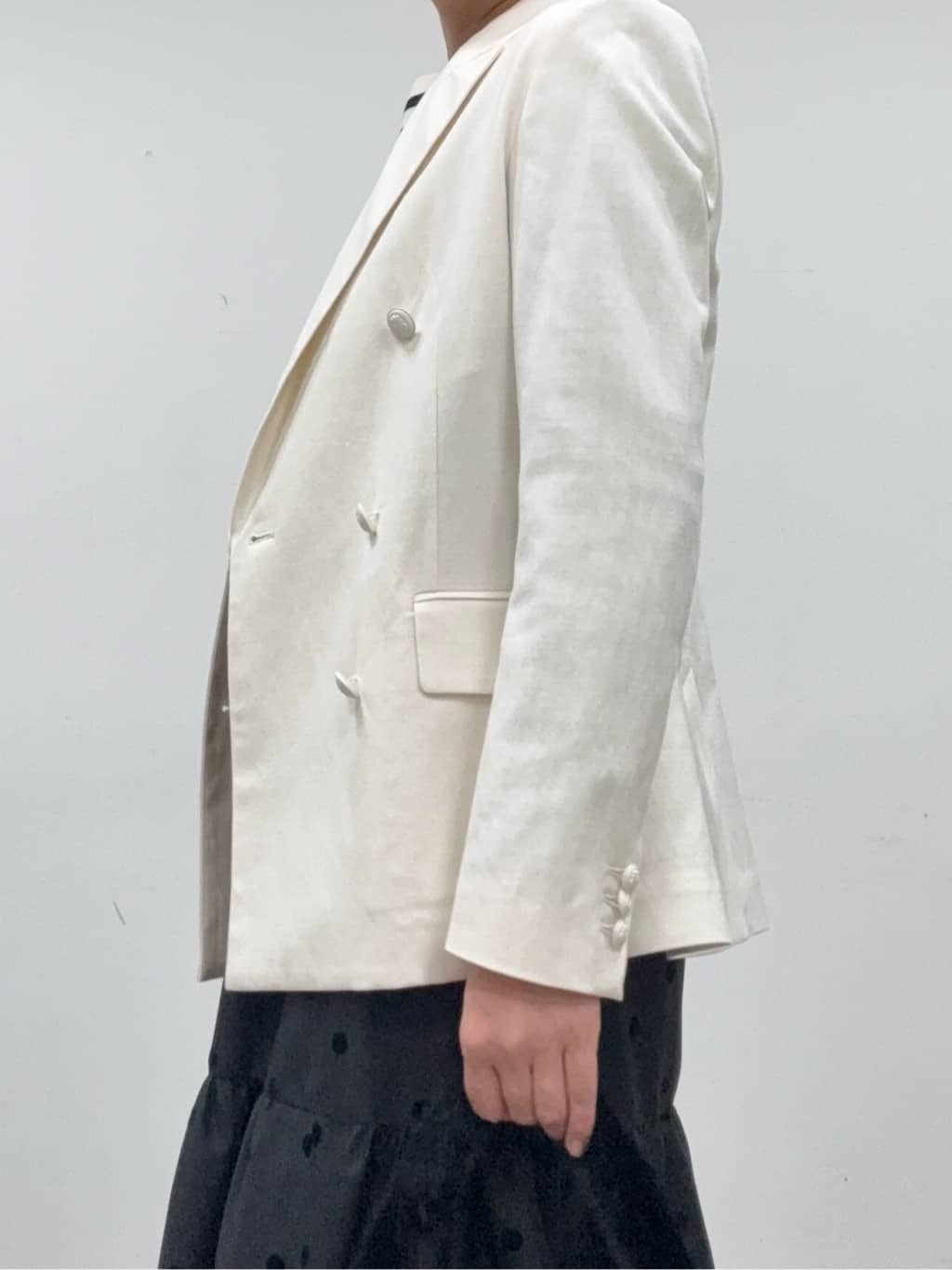 BUNさんの「DRESSTERIOR｜【セットアップ可】リネンブレンドダブルブレストジャケット」を使ったコーディネート