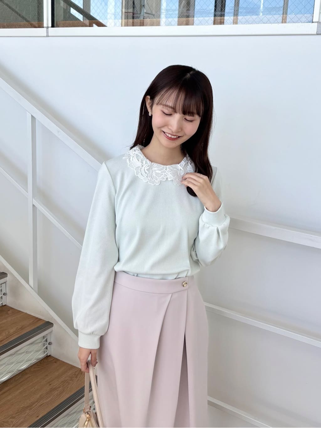 みさかさんの「index｜レース衿付きピケジャージトップス【洗濯機OK】」を使ったコーディネート