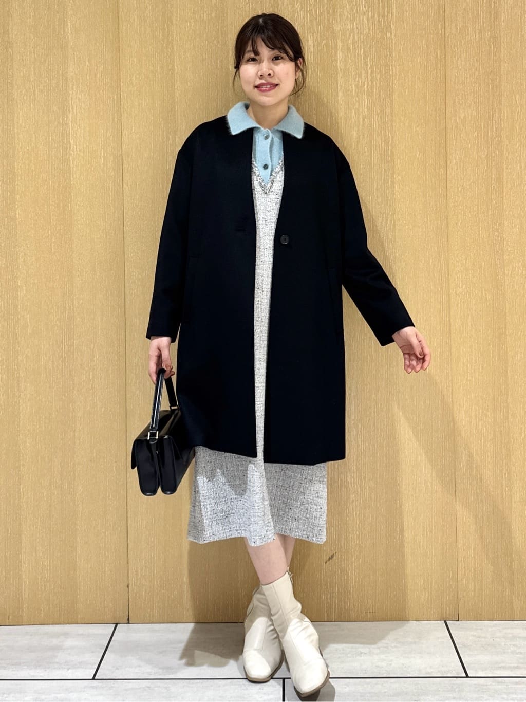 nanaさんの「UNTITLED｜【ふわふわニット/オンオフ使える】フォックスカシミヤ衿付きカーディガン」を使ったコーディネート