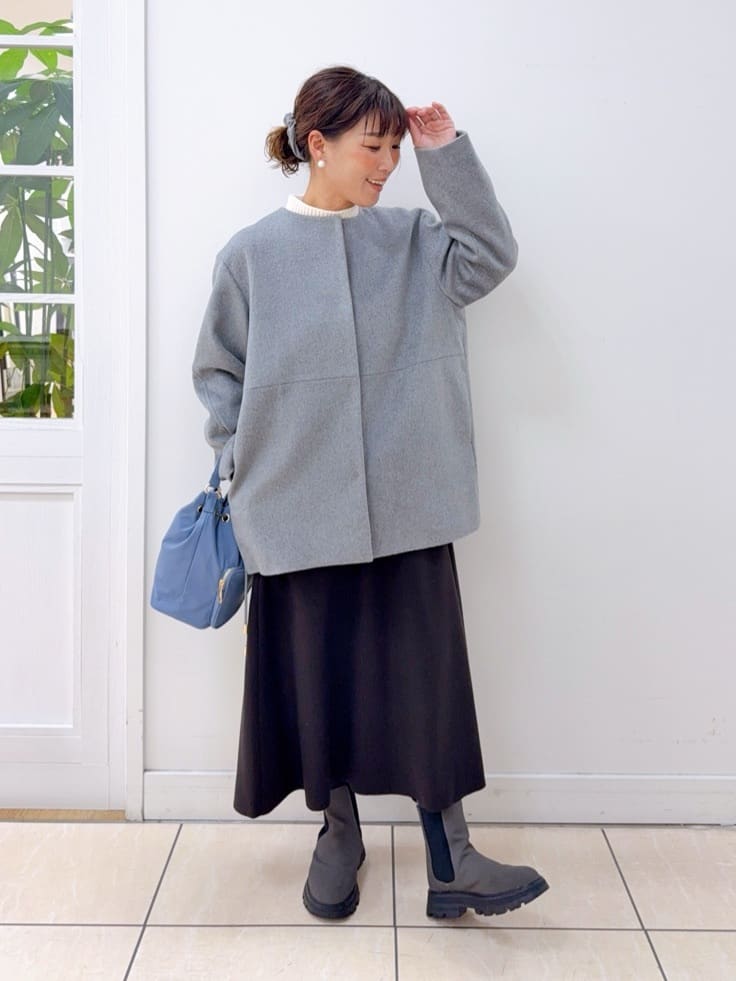 Osawaさんの「Dessin｜【洗える】ハイネックベロアモールニット」を使ったコーディネート
