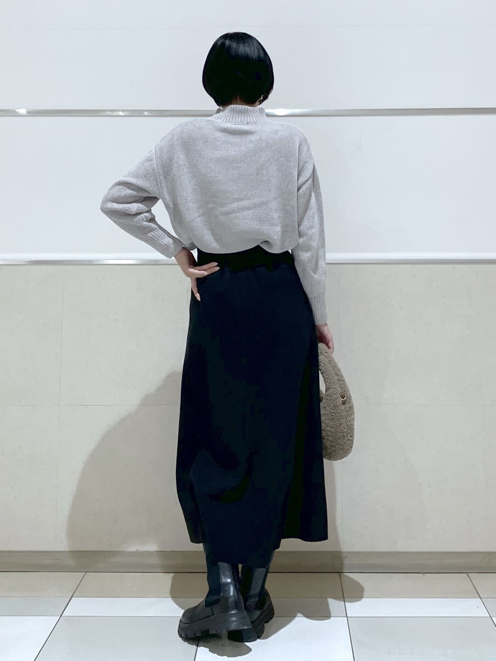 eriko さんの「Dessin｜【洗える】ハイネックベロアモールニット」を使ったコーディネート