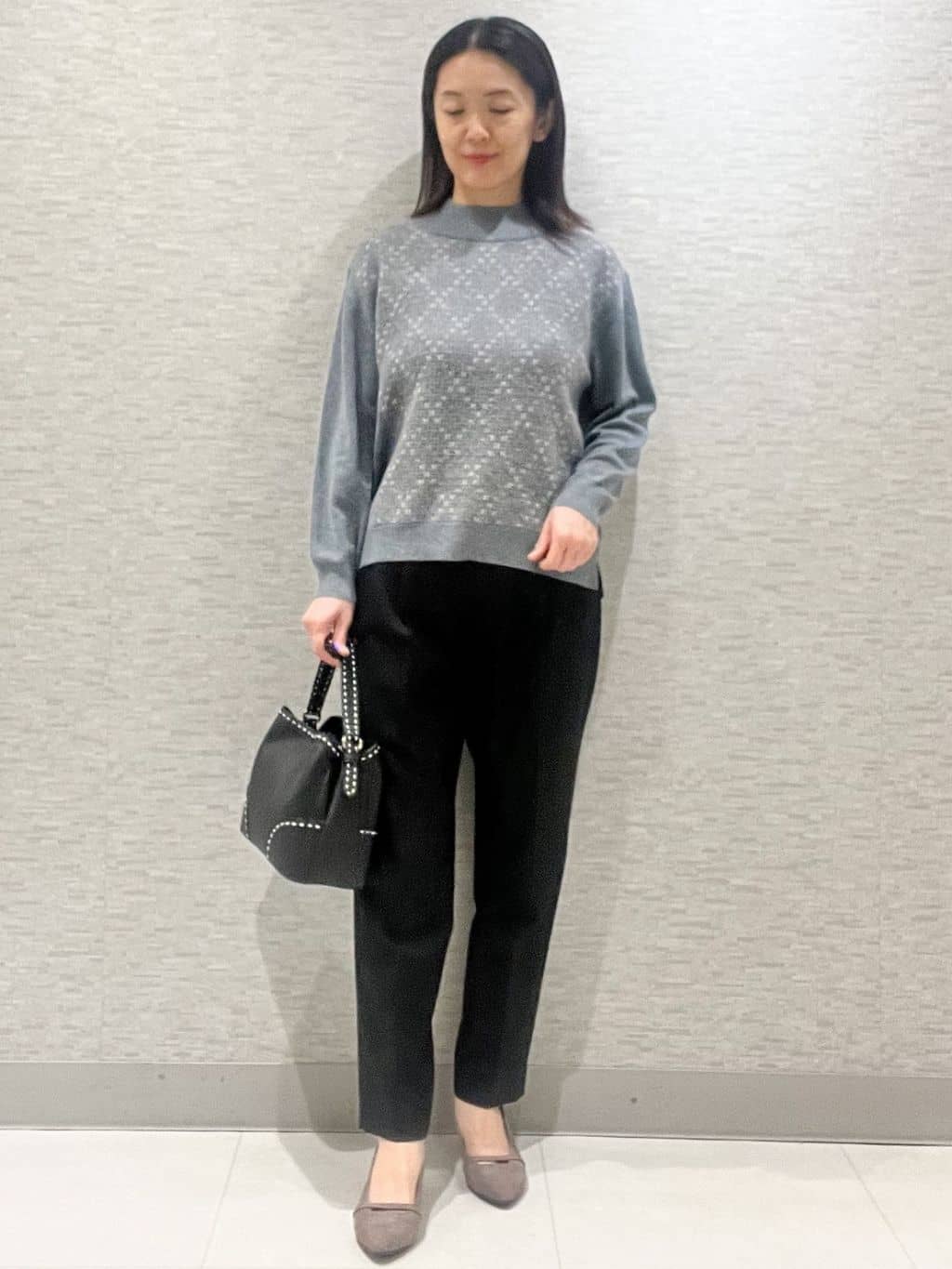 marikoさんの「Reflect｜アーガイル柄ハイネックニット」を使ったコーディネート
