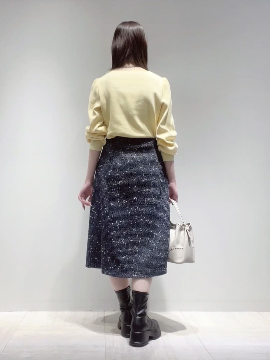 yukaさんの「Reflect｜【選べる8色／スカートにもパンツにも◎】ウール混ボートネックニット」を使ったコーディネート