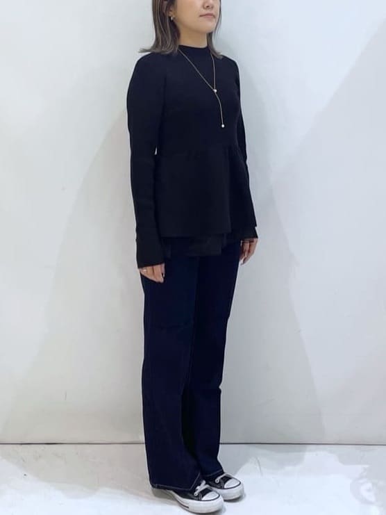 manaさんの「OPAQUE.CLIP｜《丈が選べる》ストレートデニムパンツ【洗濯機洗い可】」を使ったコーディネート