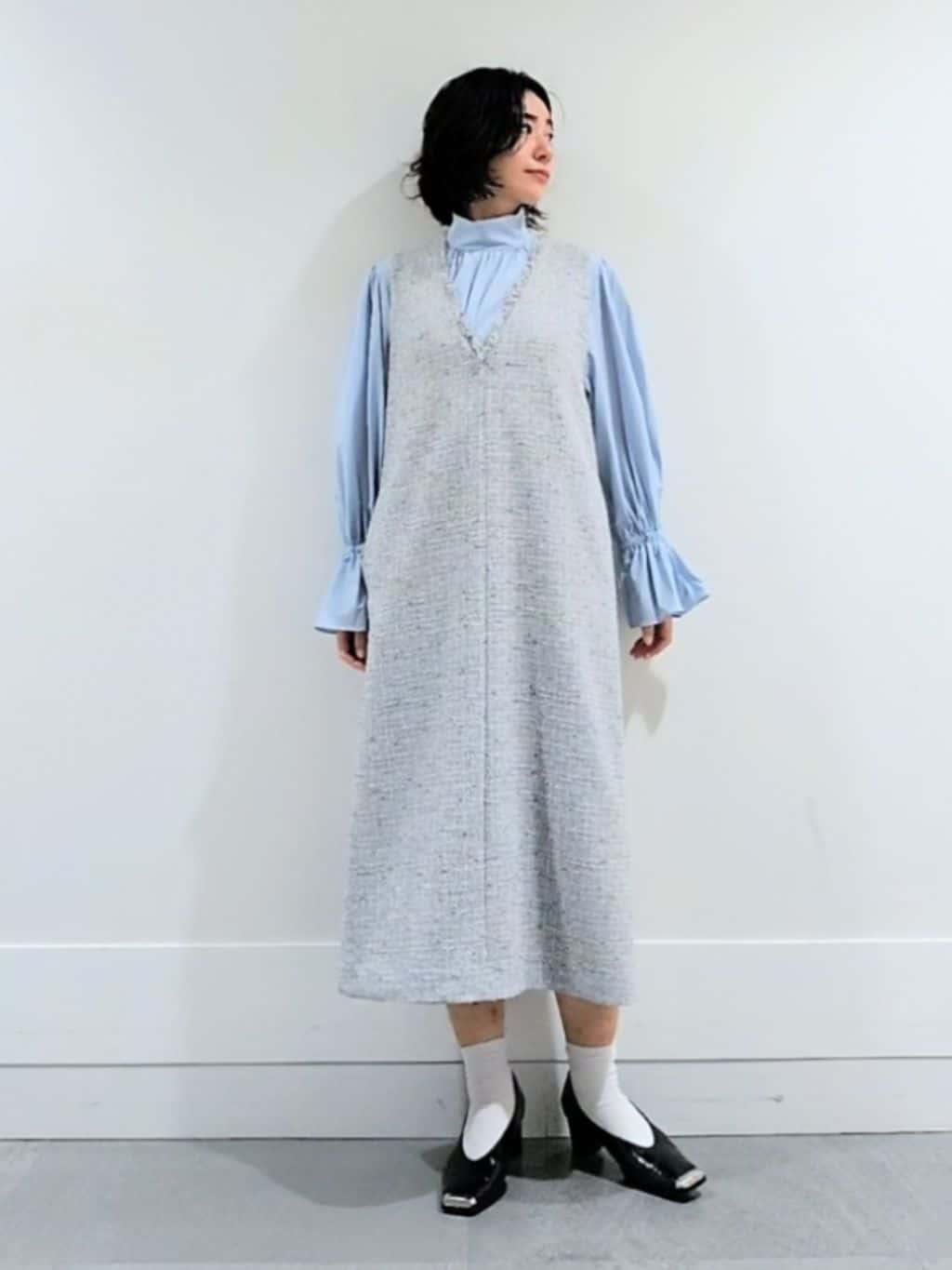 ミズタさんの「UNTITLED｜◆【セレモニー/華やか】2WAYボウタイブラウス」を使ったコーディネート