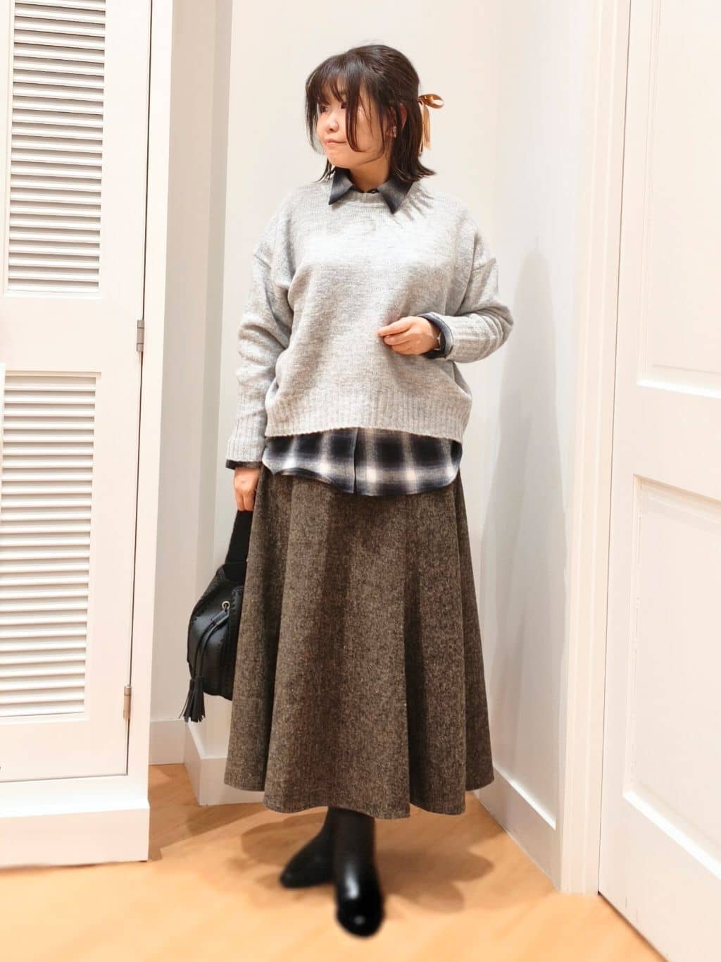 AIKOsanさんの「Dessin｜【洗える】クルーネックワイドニット」を使ったコーディネート