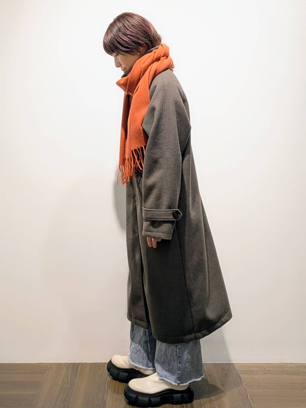 4410さんの「THE SHOP TK｜ジャージメルトンスタンドカラーコート」を使ったコーディネート