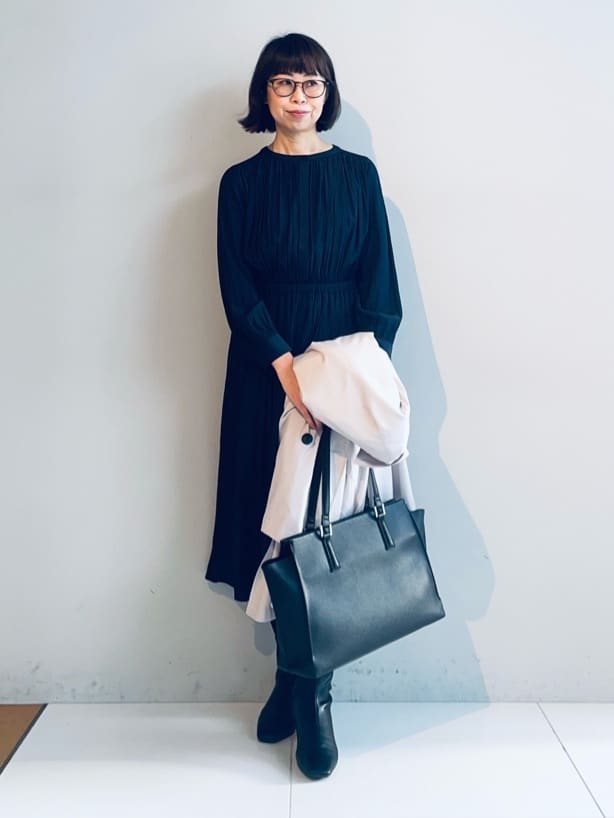 murayamaさんの「INDIVI｜【洗える】ギャザーフレアワンピース」を使ったコーディネート