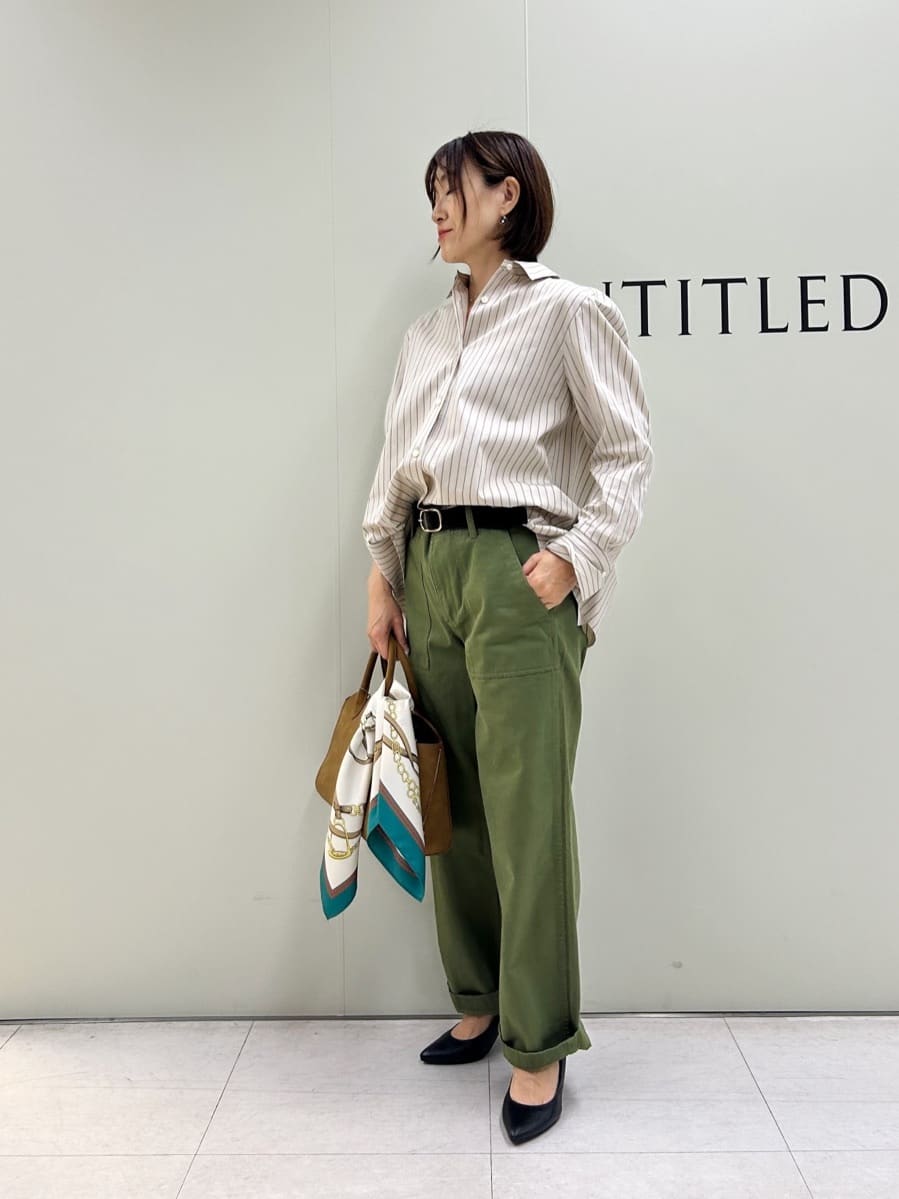 Mikiさんの「UNTITLED｜【コットン100/洗える】サテンベイカーパンツ」を使ったコーディネート