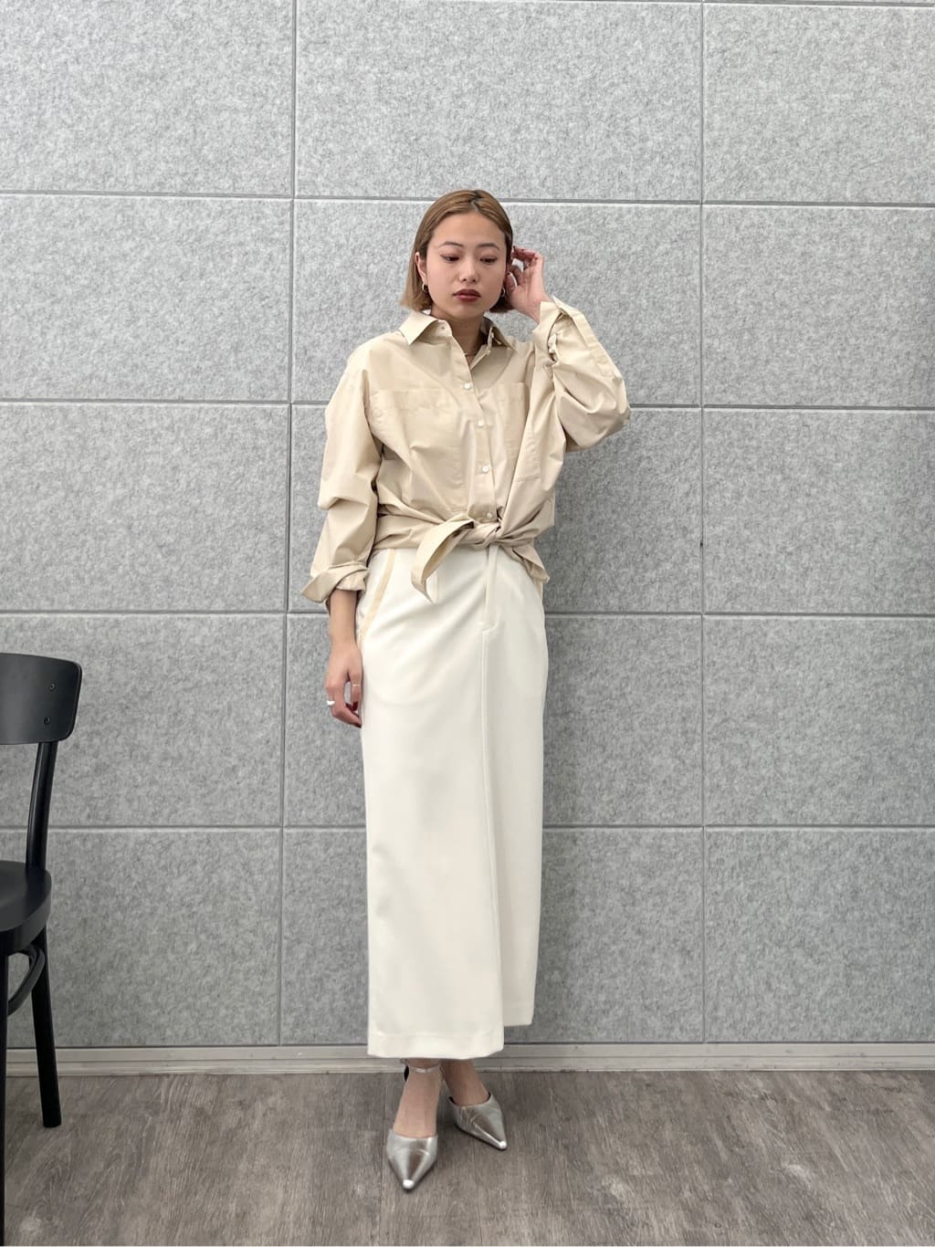 Harukaさんの「INDIVI｜Timeless｜ビッグポケットフォルムシャツ【接触冷感】」を使ったコーディネート