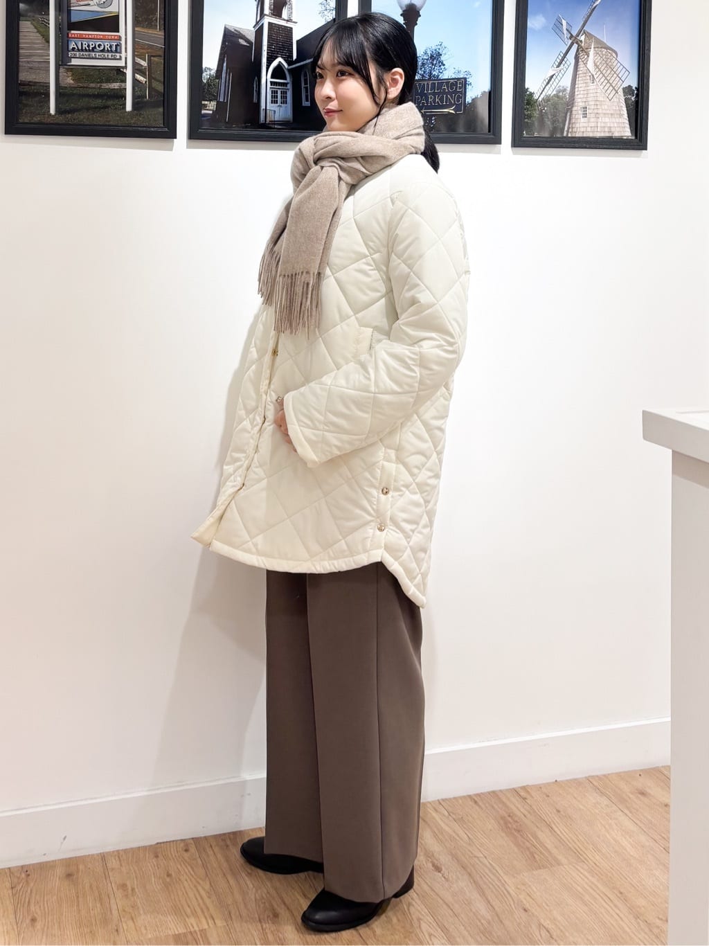 Ririkaさんの「Dessin｜【2WAY/洗える】中綿キルトコート」を使ったコーディネート