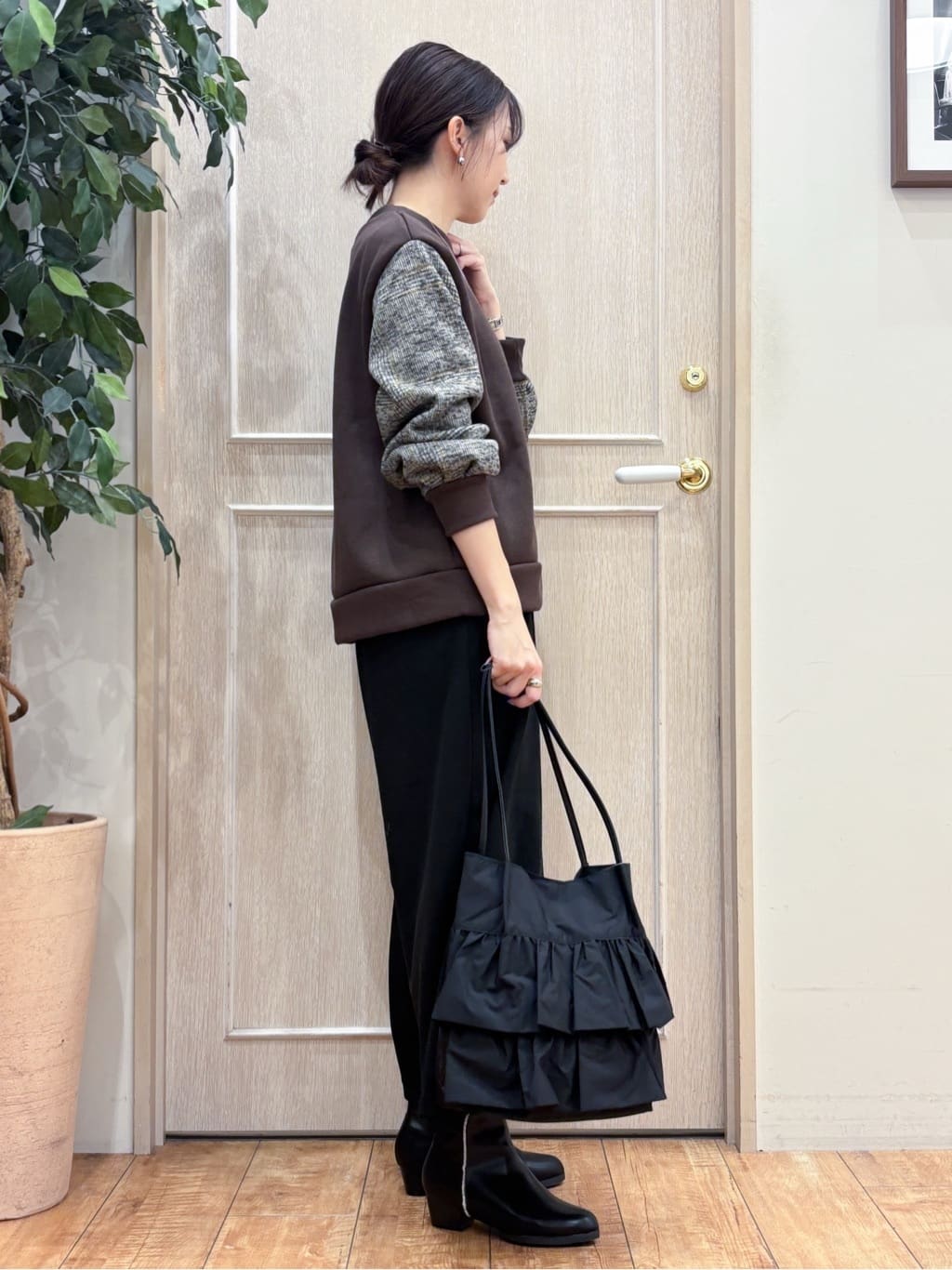 なみさんの「SHOO･LA･RUE｜【S-L/あったか】お袖チェック裏起毛トップス」を使ったコーディネート