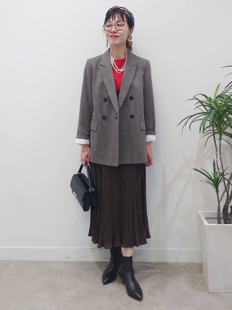 MUTSUKOさんの「UNTITLED｜【セットアップ可】ウールライク ダブルブレストジャケット」を使ったコーディネート
