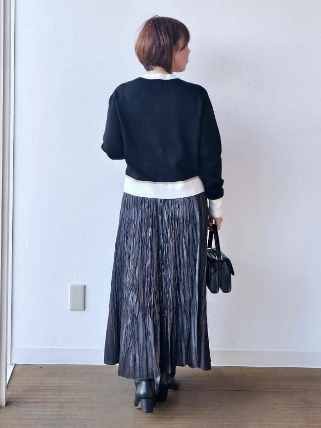 やじまさんの「UNTITLED｜【アンサンブル可/ジャケット風】ウールミラノリブカーディガン」を使ったコーディネート
