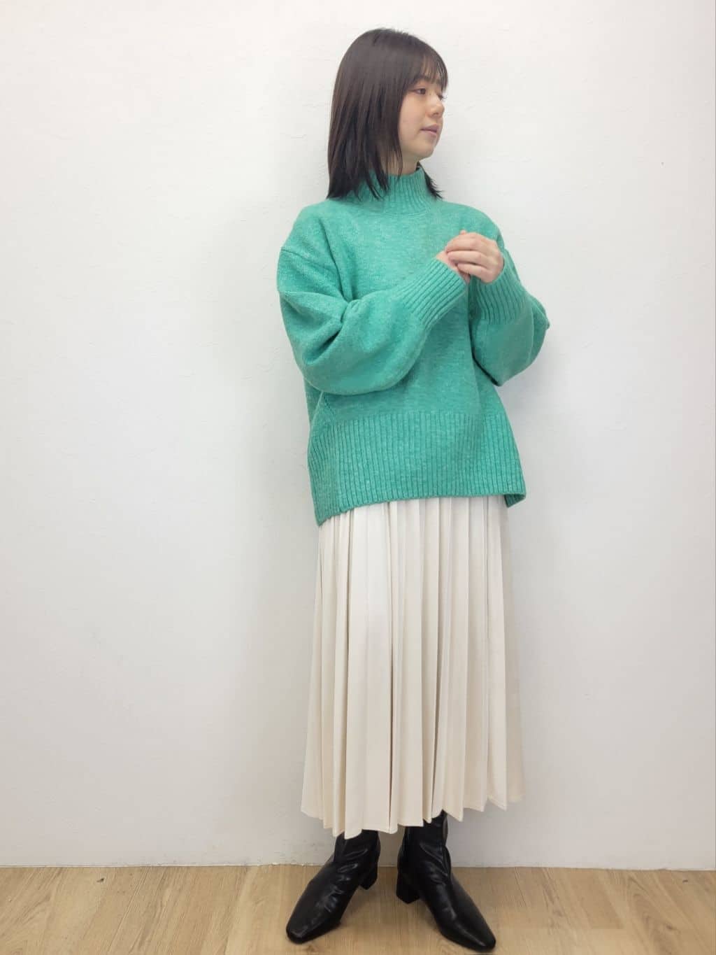 LISAさんの「OPAQUE.CLIP｜ふわふわハイネックニット【洗濯機OK】」を使ったコーディネート