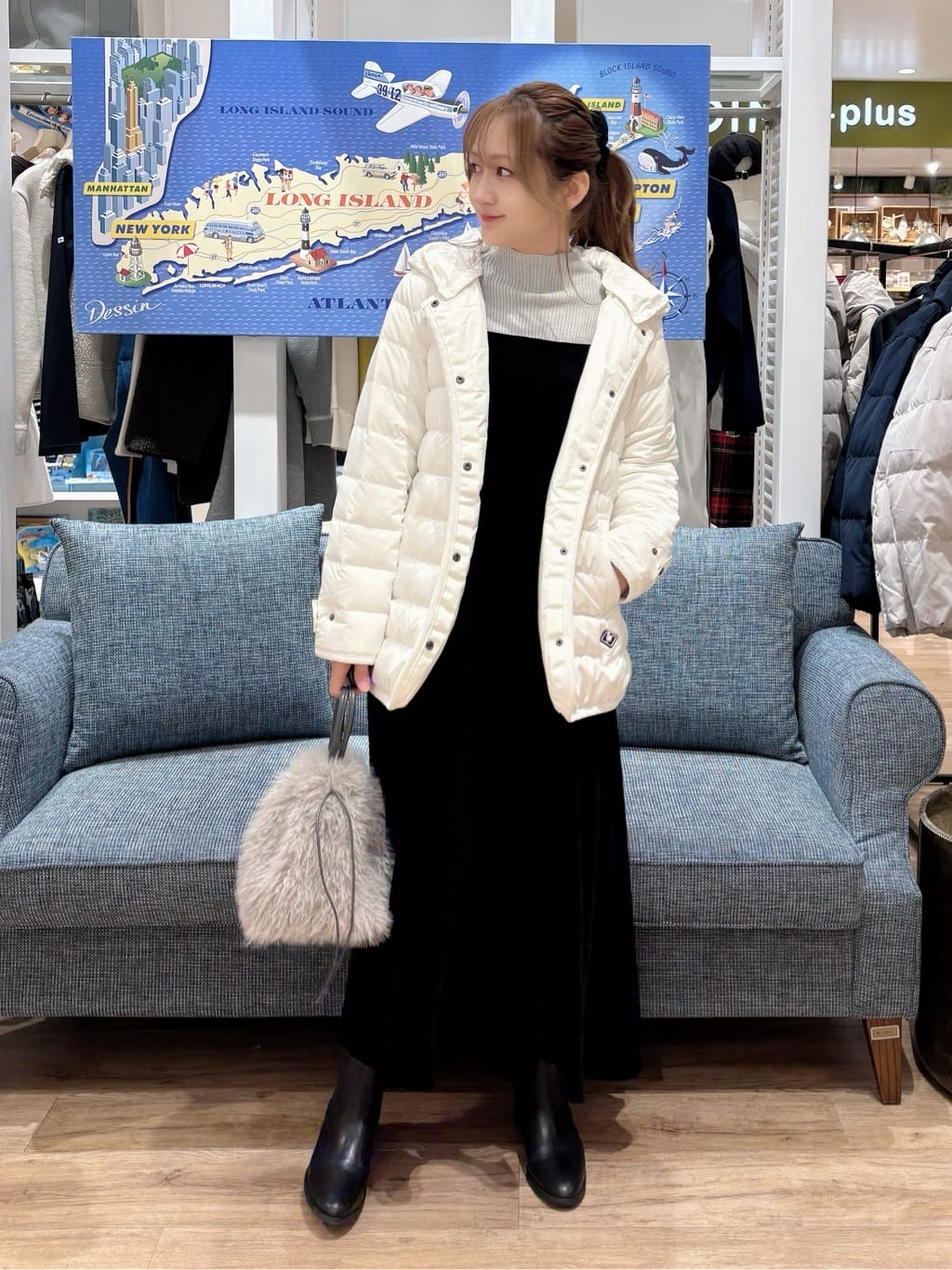 yuinaさんの「Dessin｜【撥水・2WAY】ミュラーダウンコートミドル丈」を使ったコーディネート