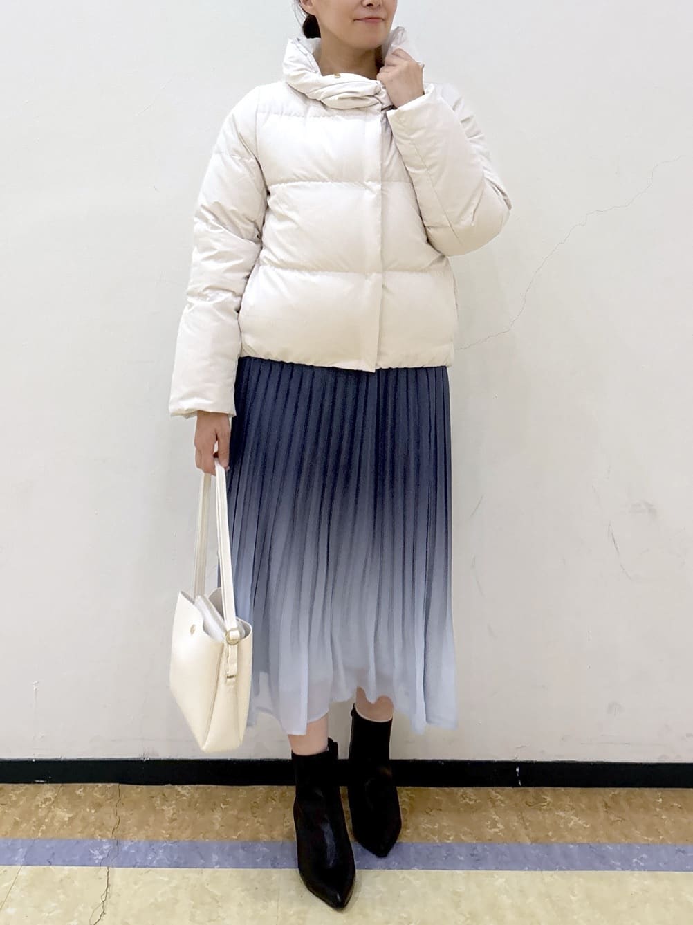 akariさんの「index｜KAWADAダウンショートコート【撥水／洗濯機OK／静電気防止裏地】《XS～LL》」を使ったコーディネート
