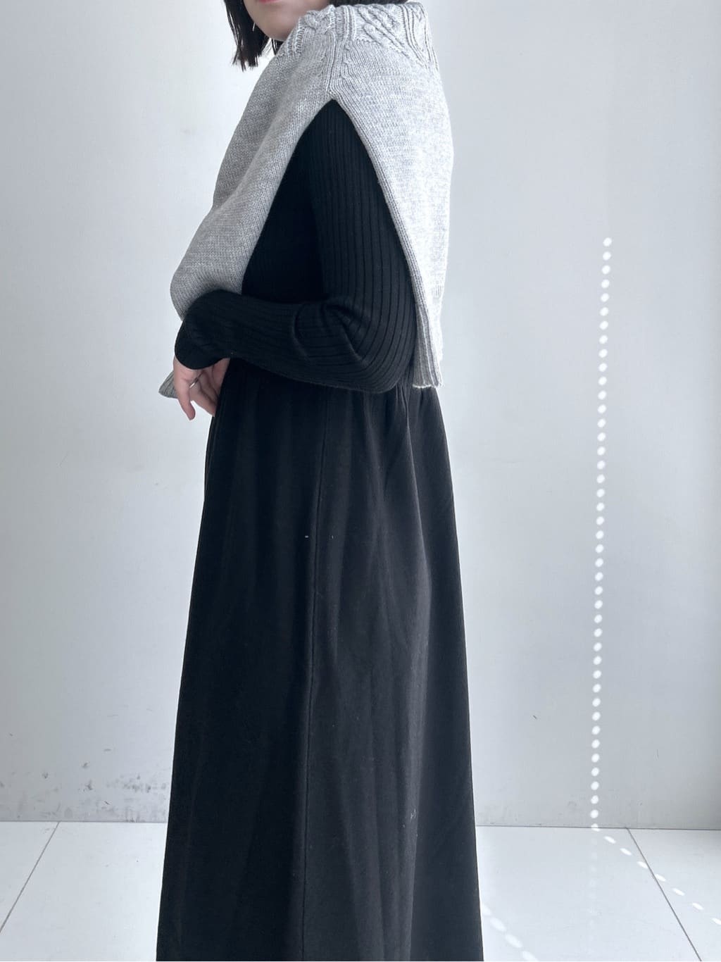 Hirokaさんの「Dessin｜【2点セット・洗える】シャギーベストニットワンピース」を使ったコーディネート