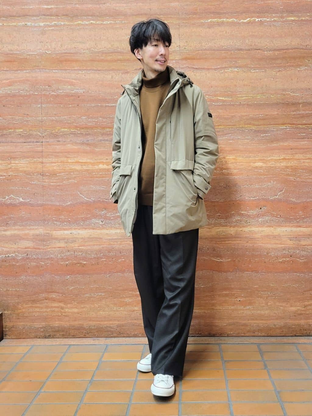piroyaさんの「TAKEO KIKUCHI｜【None Of Stress】ストレッチ ダウンブルゾン」を使ったコーディネート