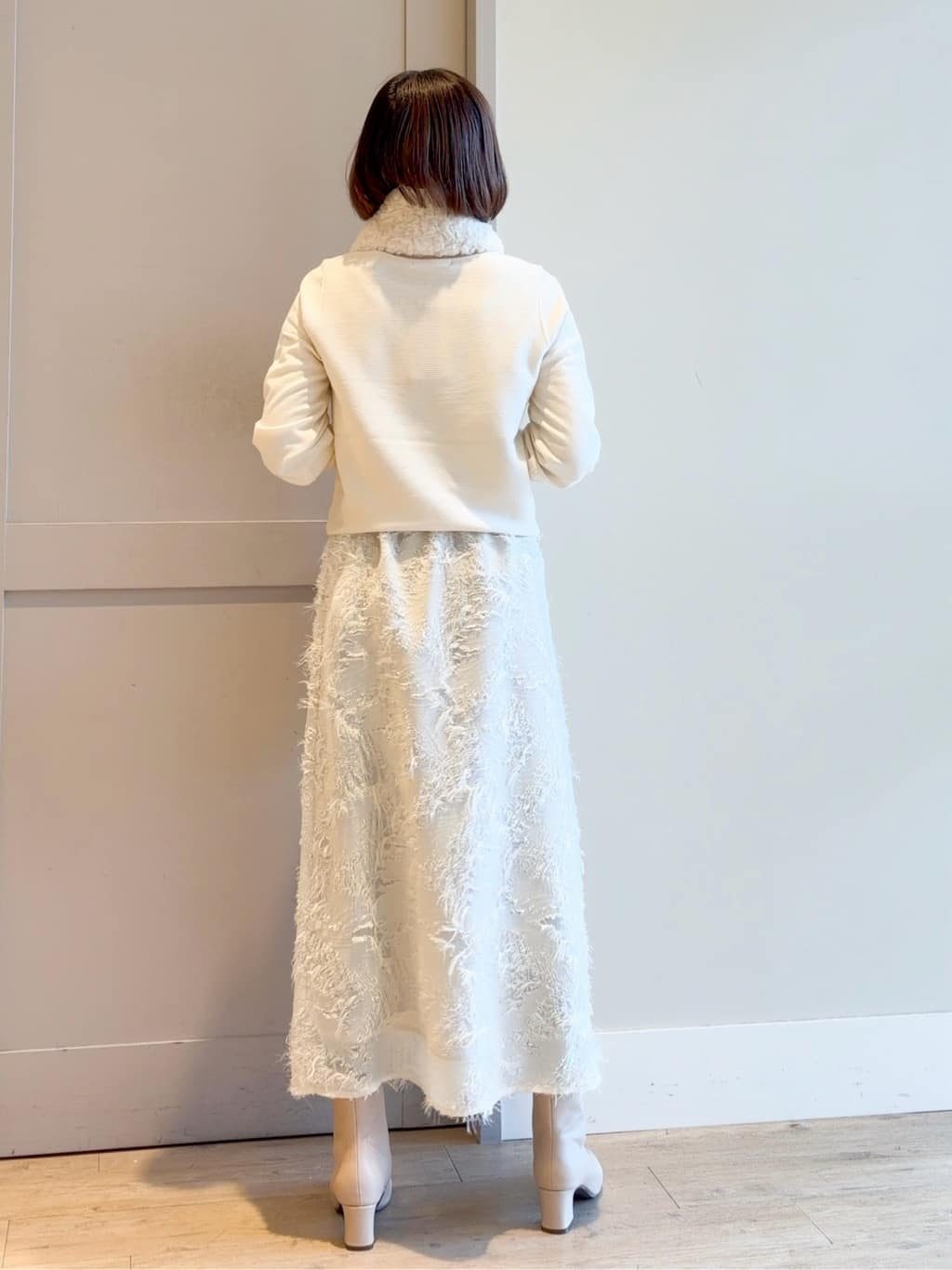 yamakoさんの「grove｜【最終お値下げ！】ガーターボートネックプルオーバー【洗える/毛玉軽減】」を使ったコーディネート