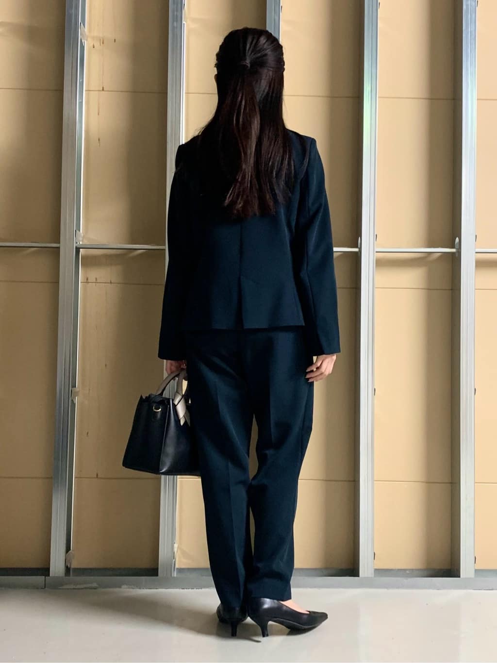 sahoさんの「THE SHOP TK｜【通勤スタイルに】ダブルクロス ノーカラージャケット/セットアップ可」を使ったコーディネート