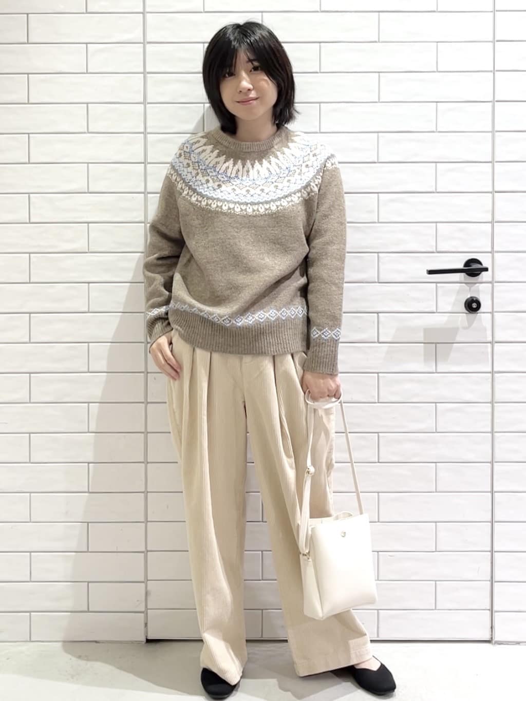 しおりさんの「OPAQUE.CLIP｜ノルディック調ニット【洗濯機OK】」を使ったコーディネート