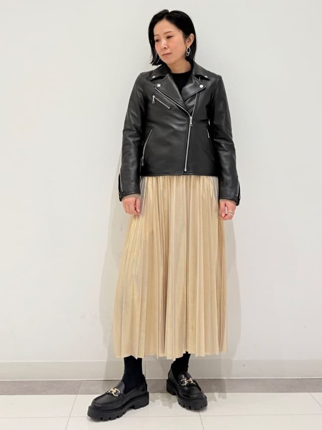 MIYAKAWAさんの「DRESSTERIOR｜【本革】レザーダブルライダース」を使ったコーディネート