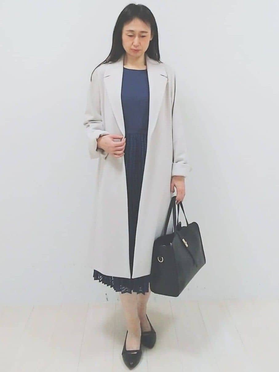 SANAさんの「Reflect｜【SS-4Lサイズ】シフォン&times;幾何柄レースプリーツワンピース」を使ったコーディネート