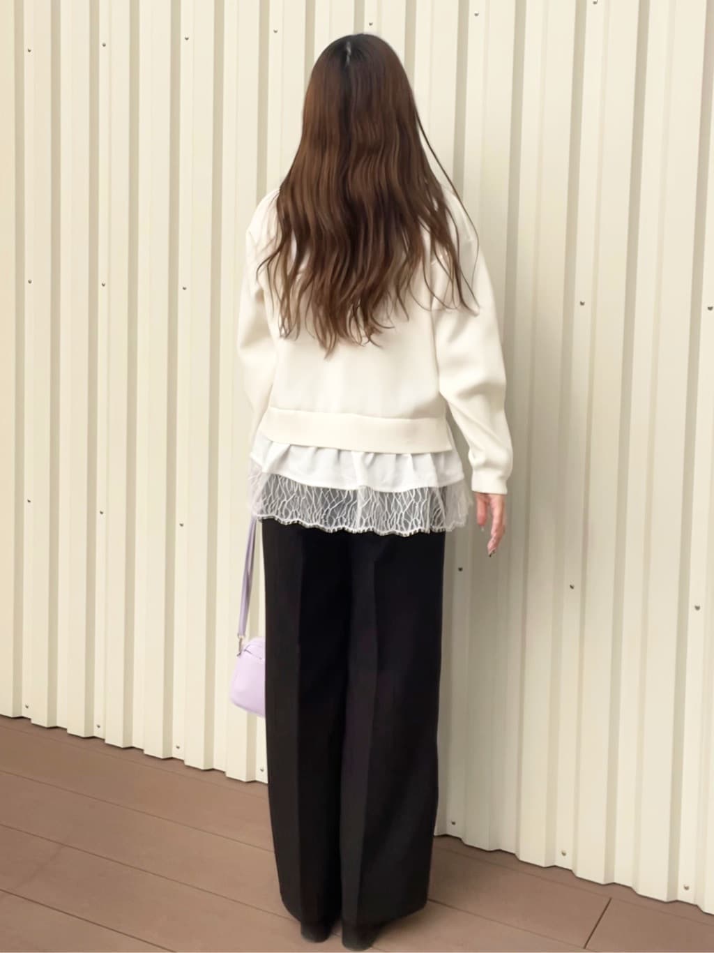 Ramuさんの「OPAQUE.CLIP｜裾レースドッキングニット」を使ったコーディネート