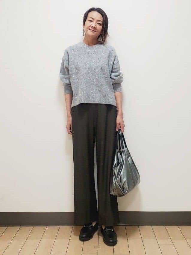 yuuさんの「Reflect｜【ウエスト総ゴム】ワイドストレートパンツ」を使ったコーディネート