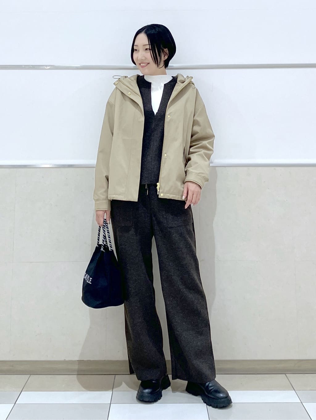 eriko さんの「Dessin｜【洗える】リブタートルネックニット」を使ったコーディネート