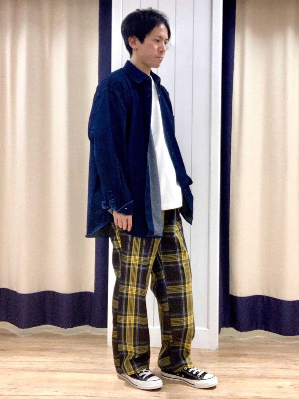Takaさんの「Dessin｜【ユニセックス/ウエストゴム】チェック柄パンツ」を使ったコーディネート