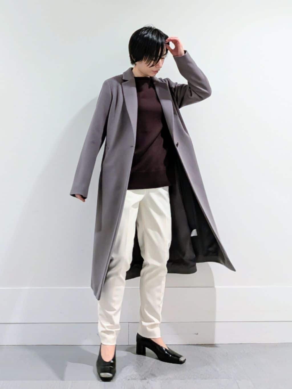 ミズタさんの「UNTITLED｜【スタイリッシュ／オンオフ兼用】ウールチェスターコート」を使ったコーディネート