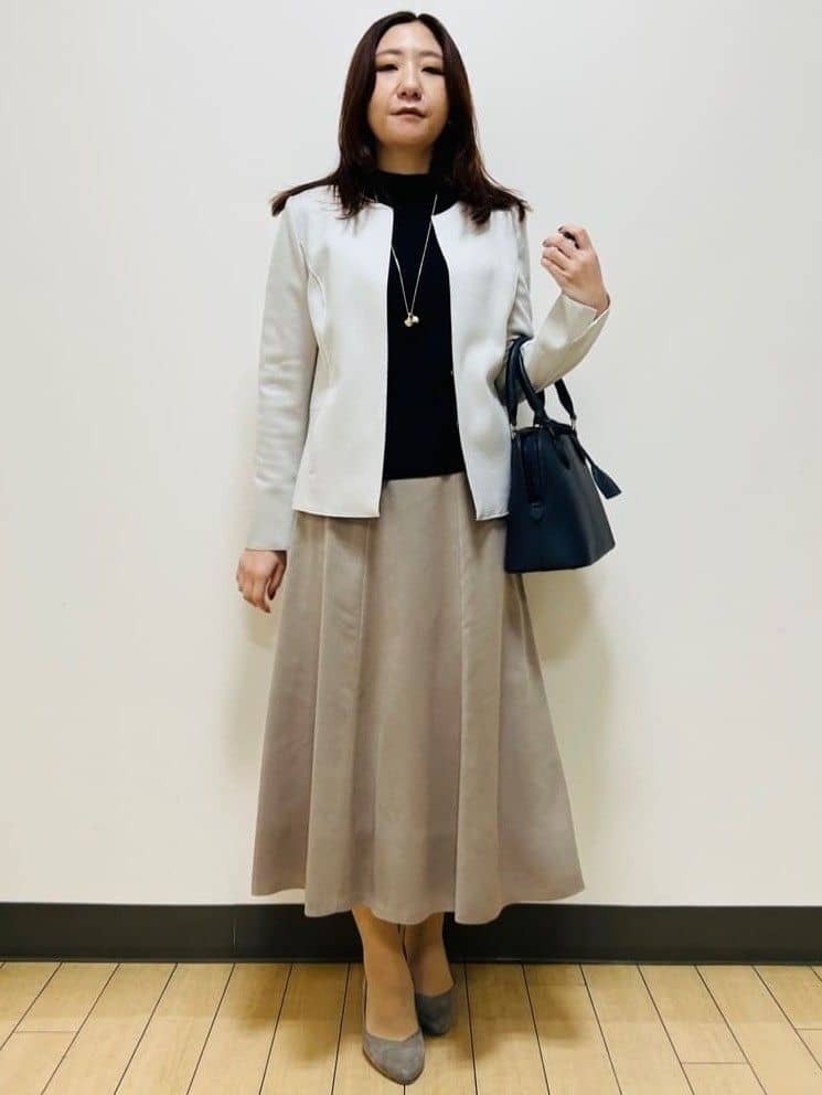 miiiさんの「Reflect｜【選べる5色／アンサンブル可】プチハイネックリブニット」を使ったコーディネート