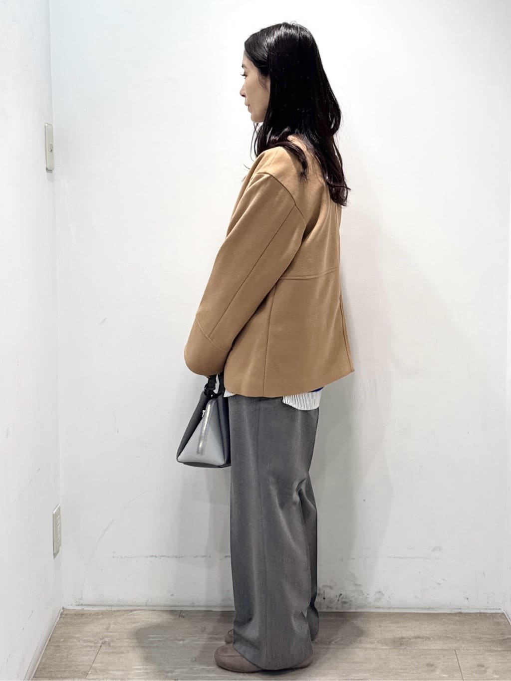 yuicciさんの「OPAQUE.CLIP｜ウールライクメルトンノーカラーコート【洗濯機洗い可】」を使ったコーディネート
