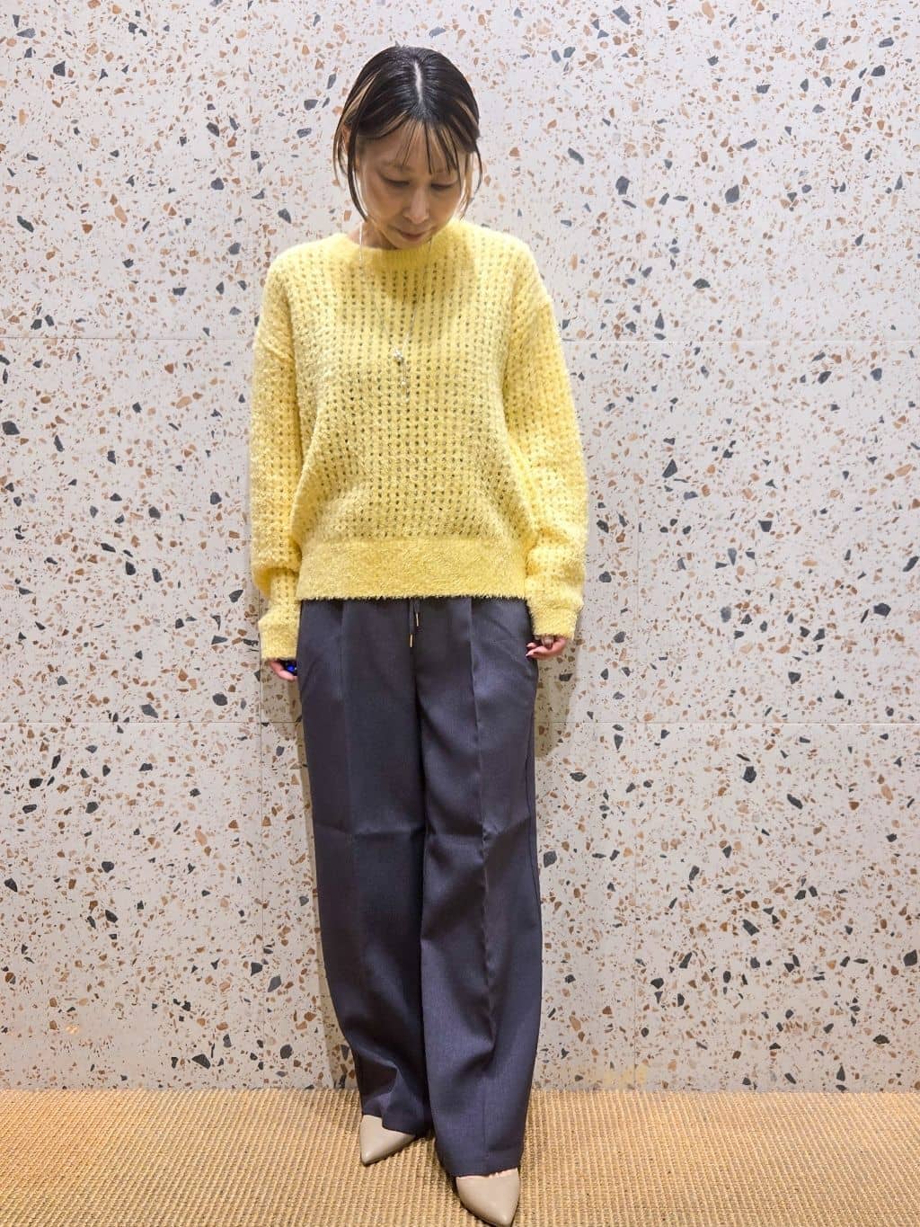yoshimiさんの「OPAQUE.CLIP｜モールヤーンメッシュニット【洗濯機OK】」を使ったコーディネート
